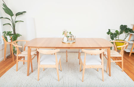 Modern Dining table with handmade Solid Hardwood Modern Dining Chairs, set of 4.