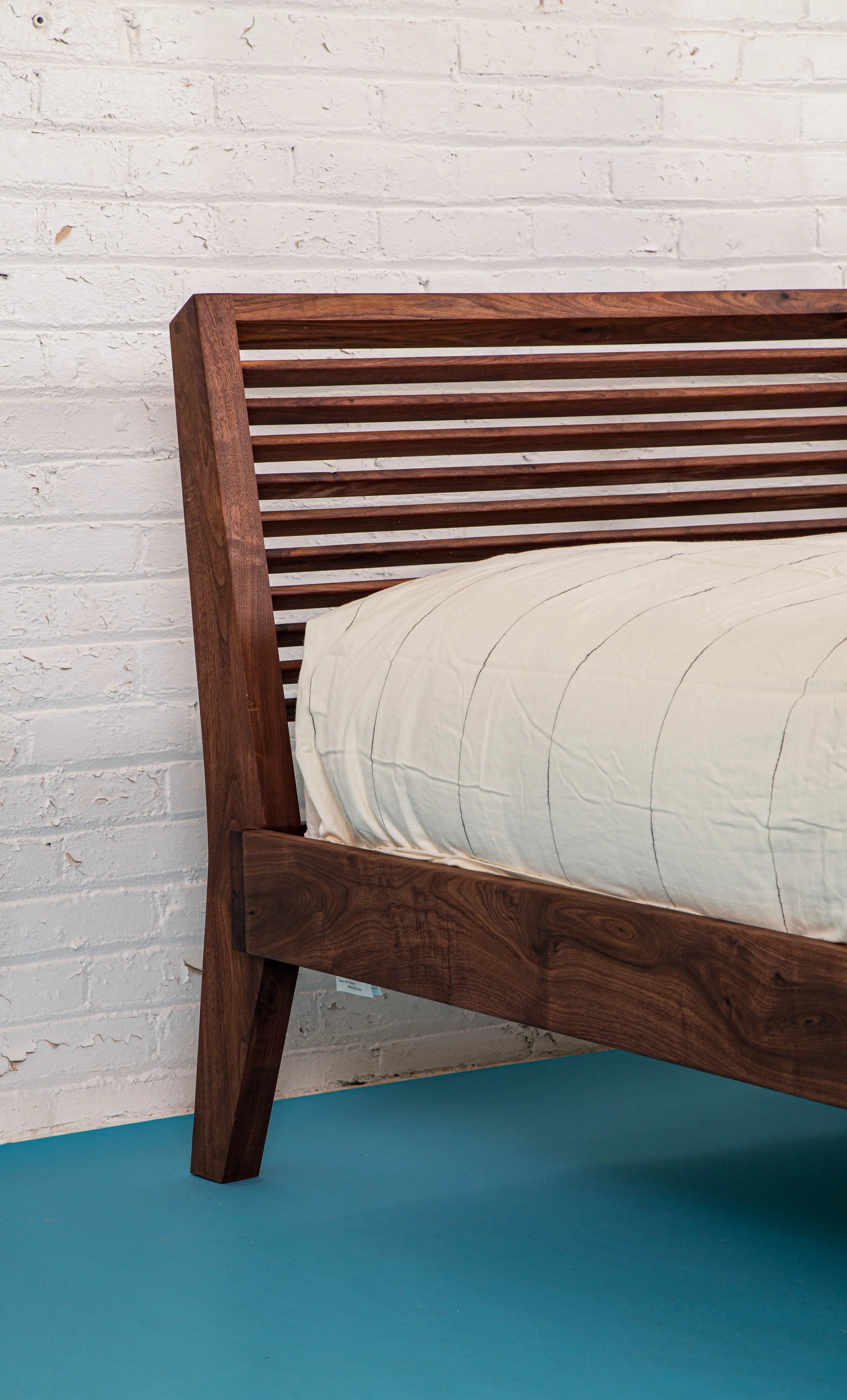 The Warwick, Louvered Modern Walnut Bed with Storage Moderncre8ve