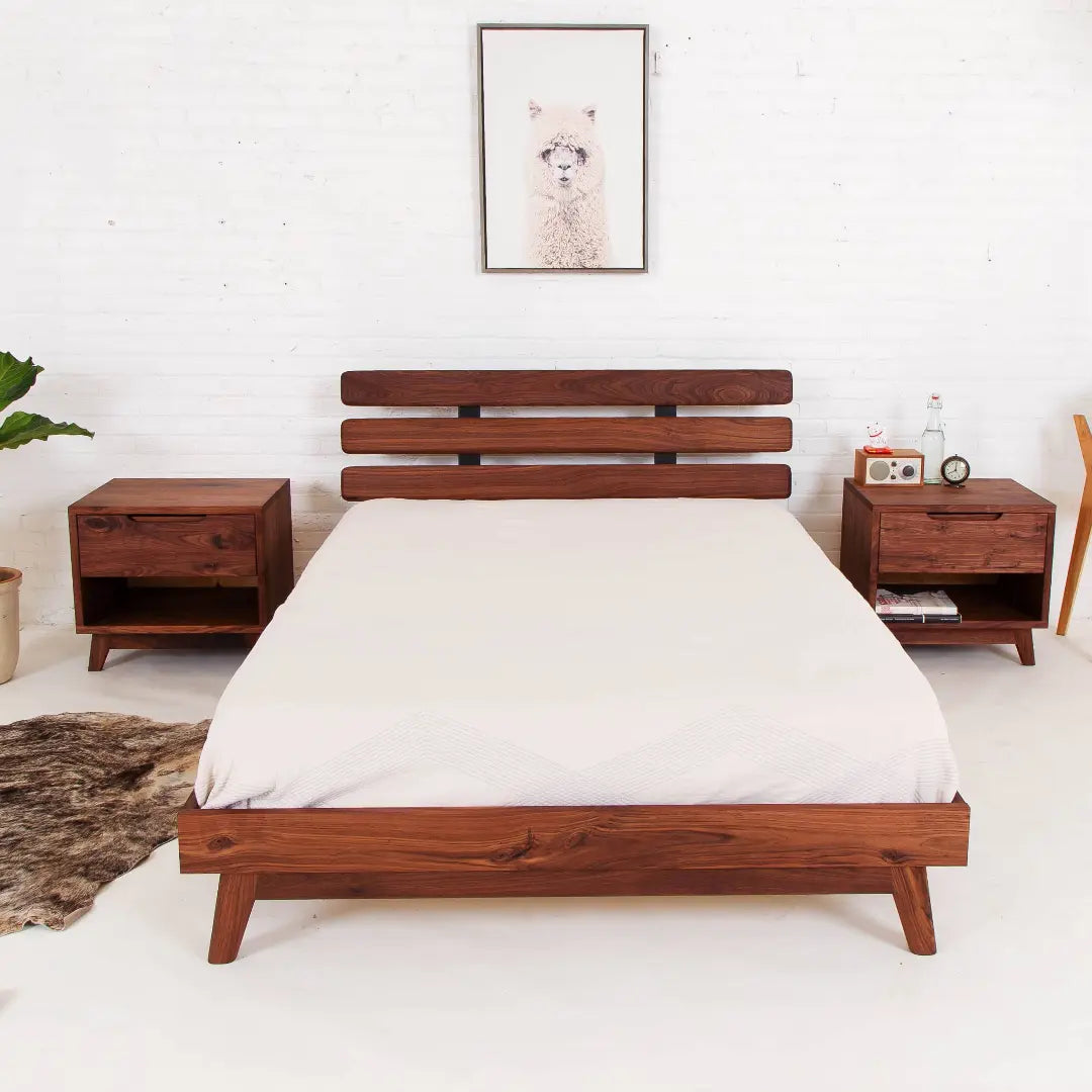 The Stowe, Modern Walnut Bed Moderncre8ve