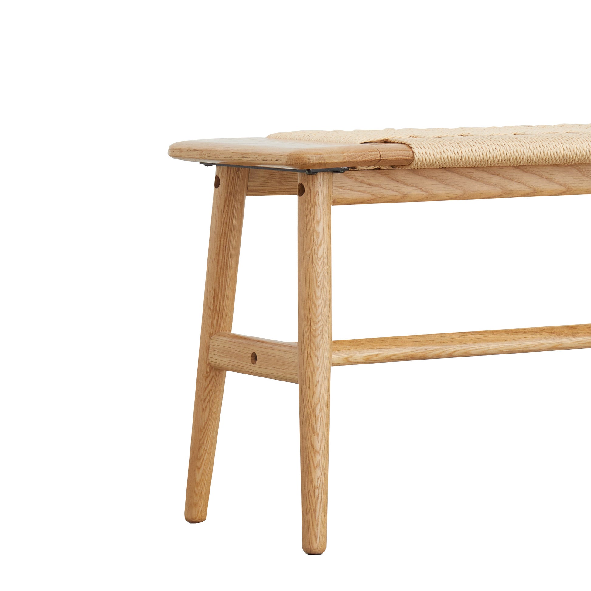 Premium Quality Solid Oak Bench with Breathable Cane Seat
