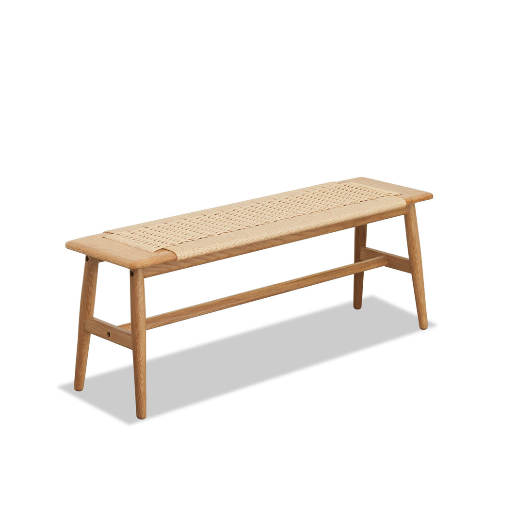 Premium Quality Solid Oak Bench with Breathable Cane Seat
