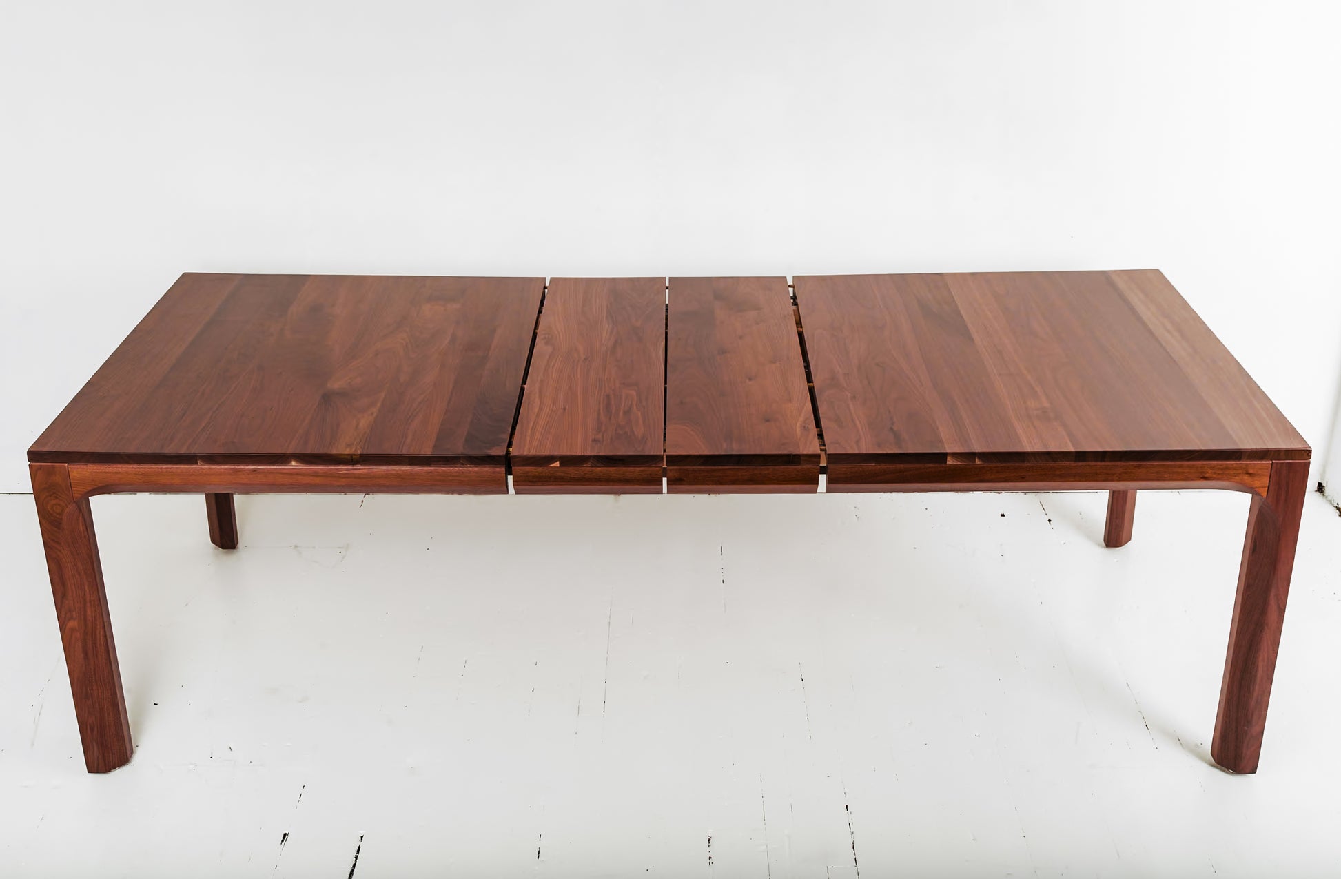 Mid-Century Minimalist Parsons Wooden Extendable Table