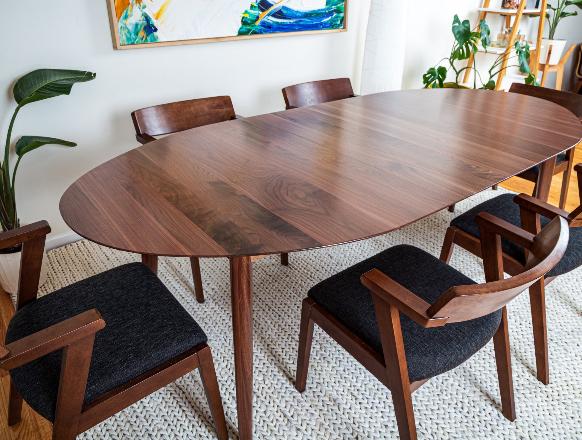 Handcrafted Oval Wood Dining Table