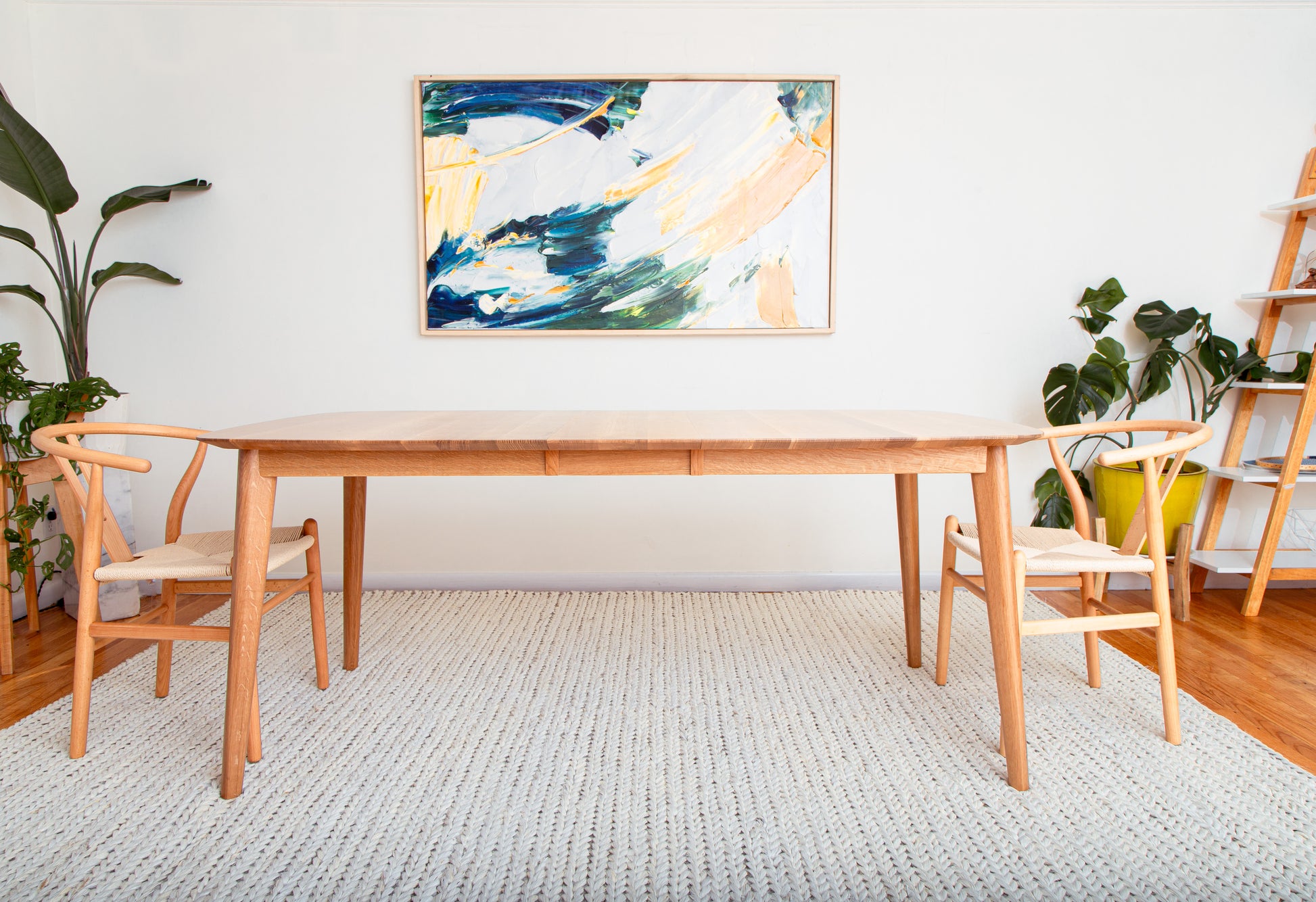 Modern oval dining table for 6 to 8 in Scandinavian style
