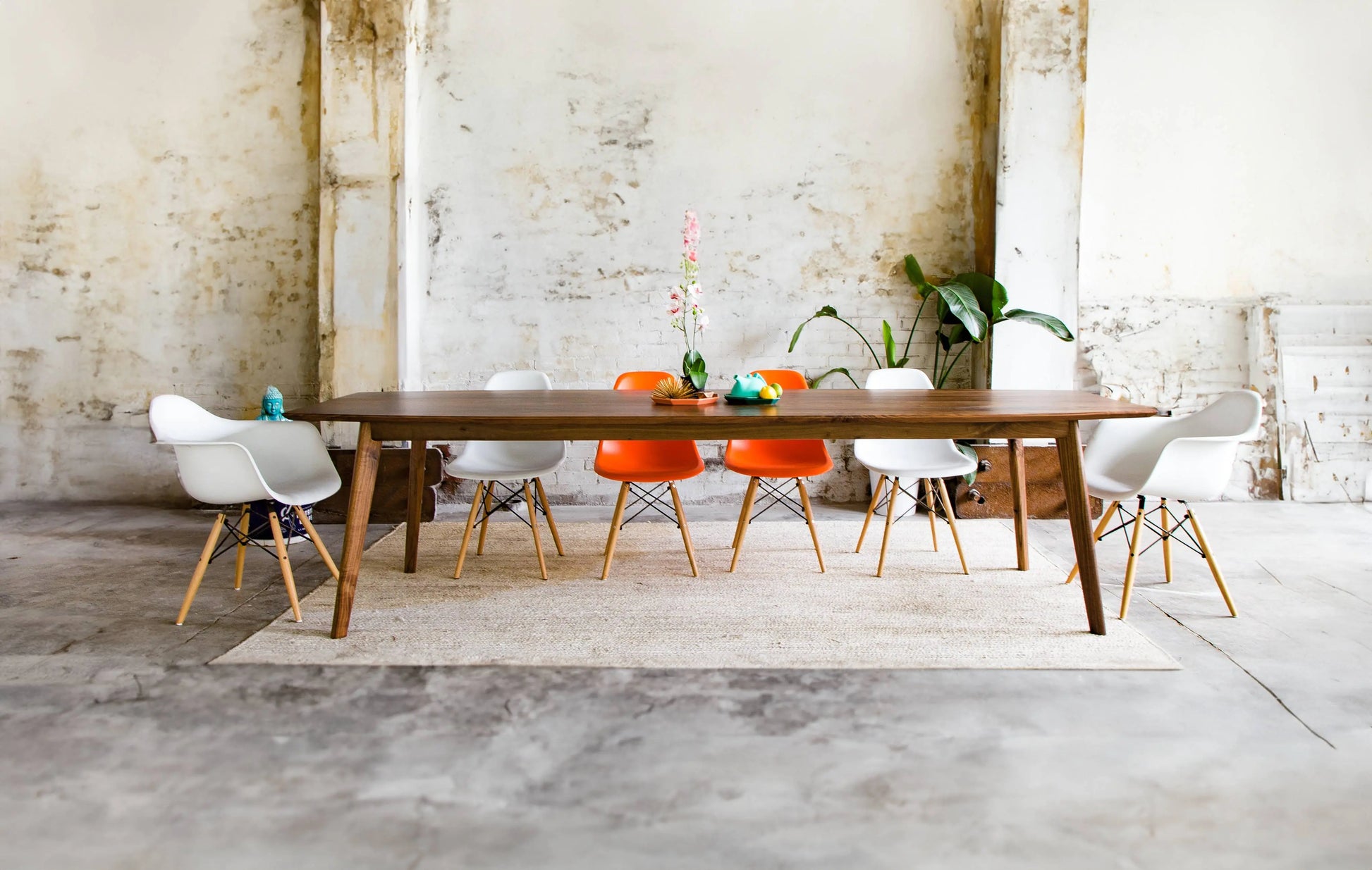 Scandinavian dining table with a durable satin/matte finish