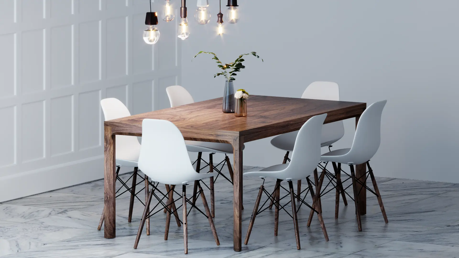 Large Danish Modern Wooden Extendable Dining Table