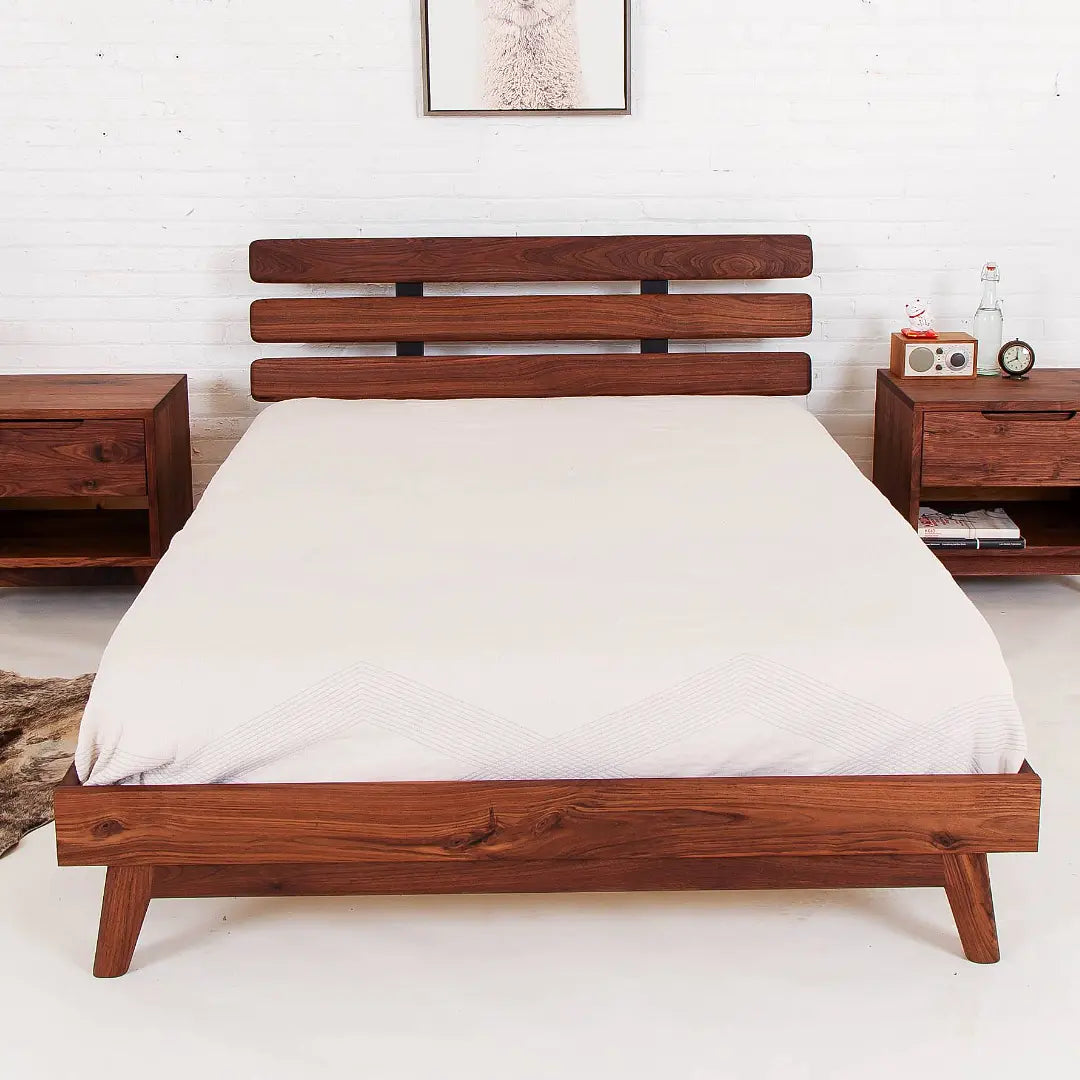 The Stowe, Modern Walnut Bed Moderncre8ve