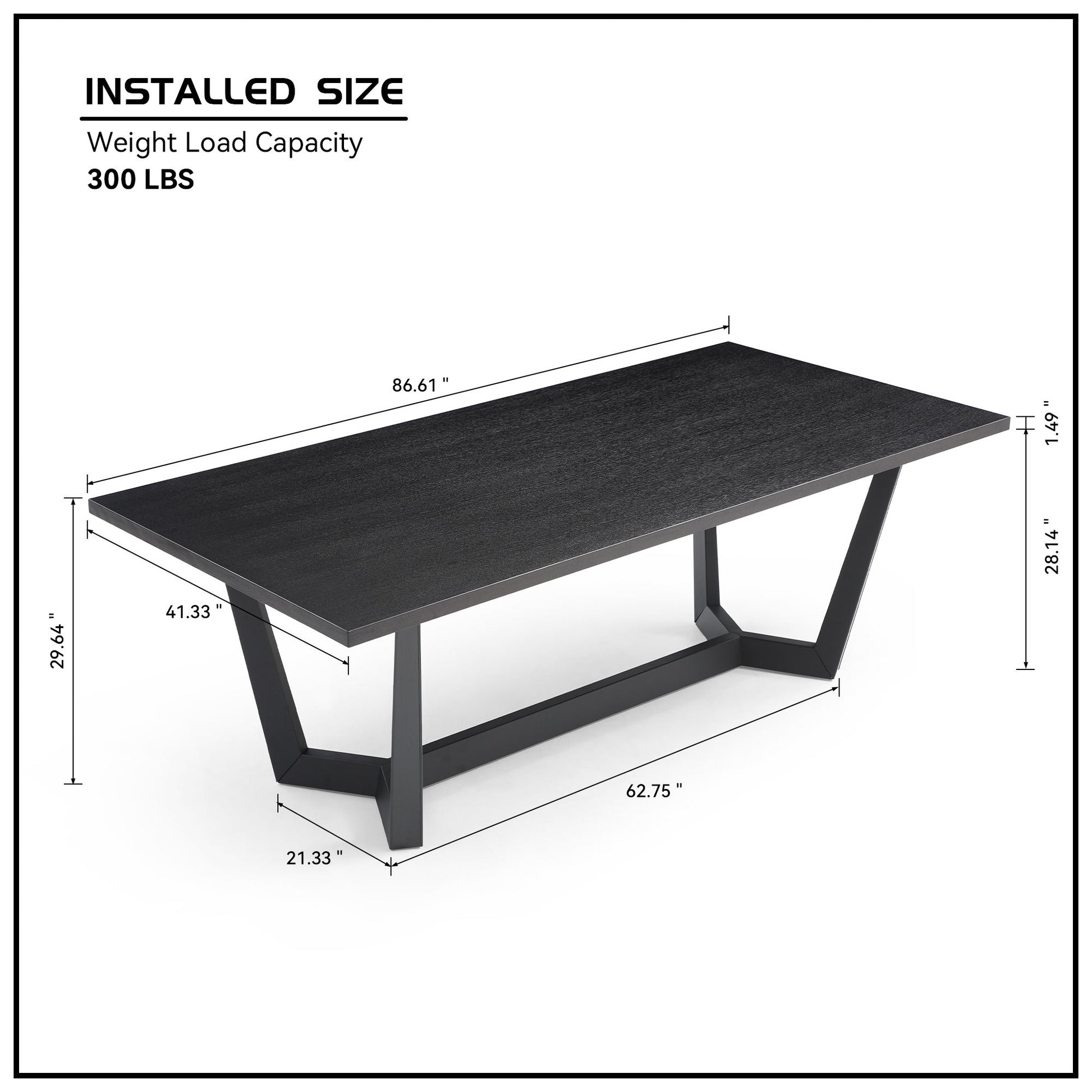 a table with measurements and measurements for it