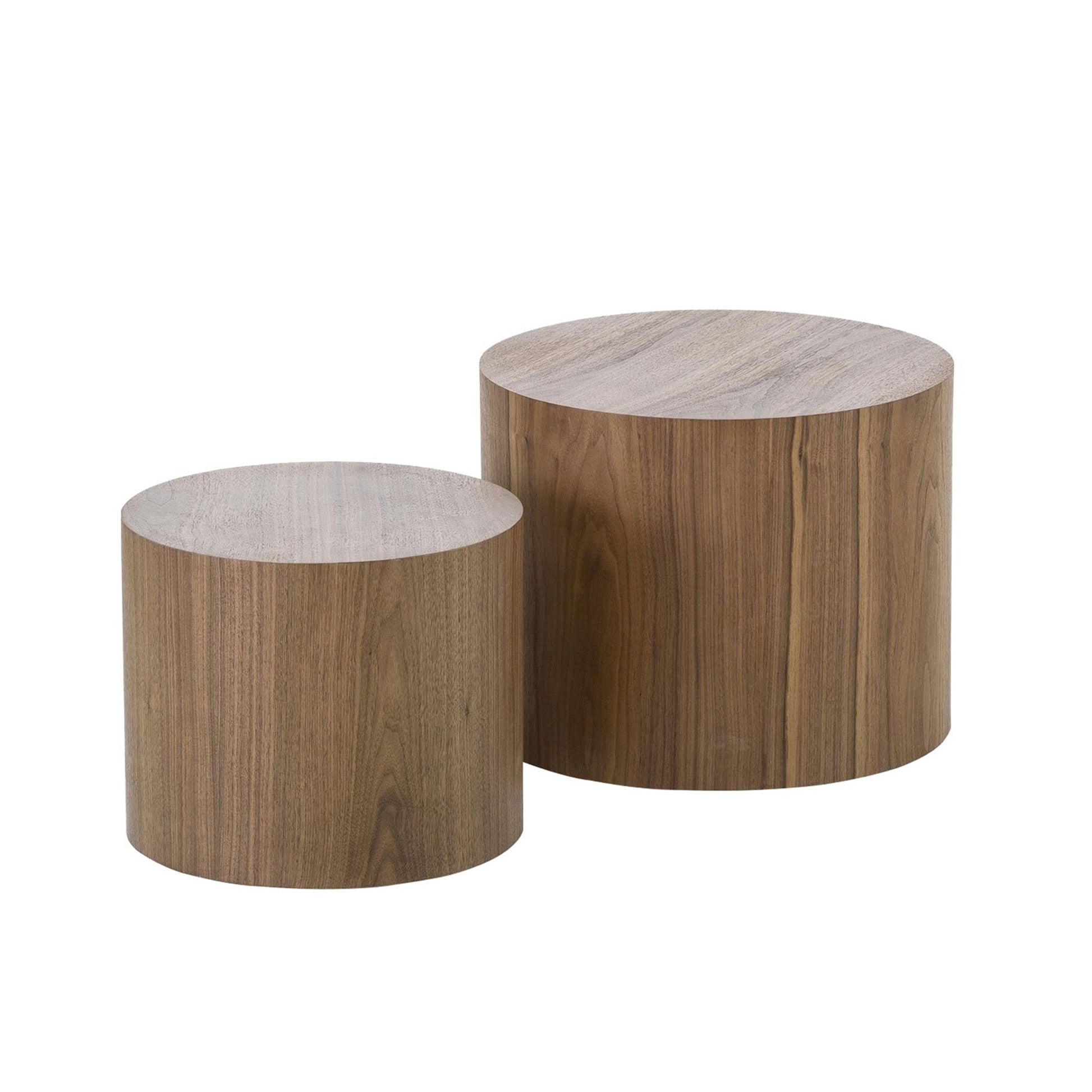 a couple of wooden tables sitting next to each other