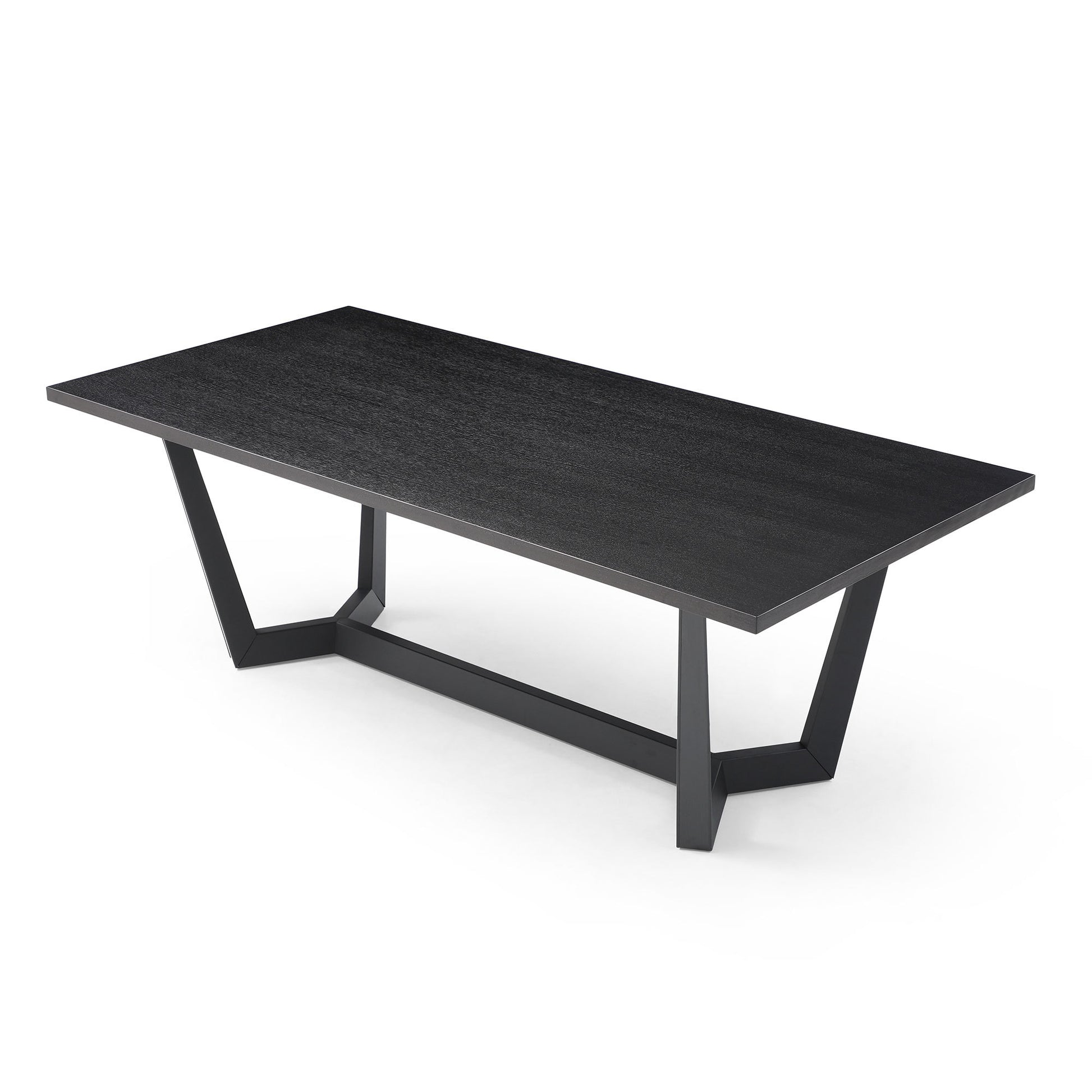 a black table on a white background