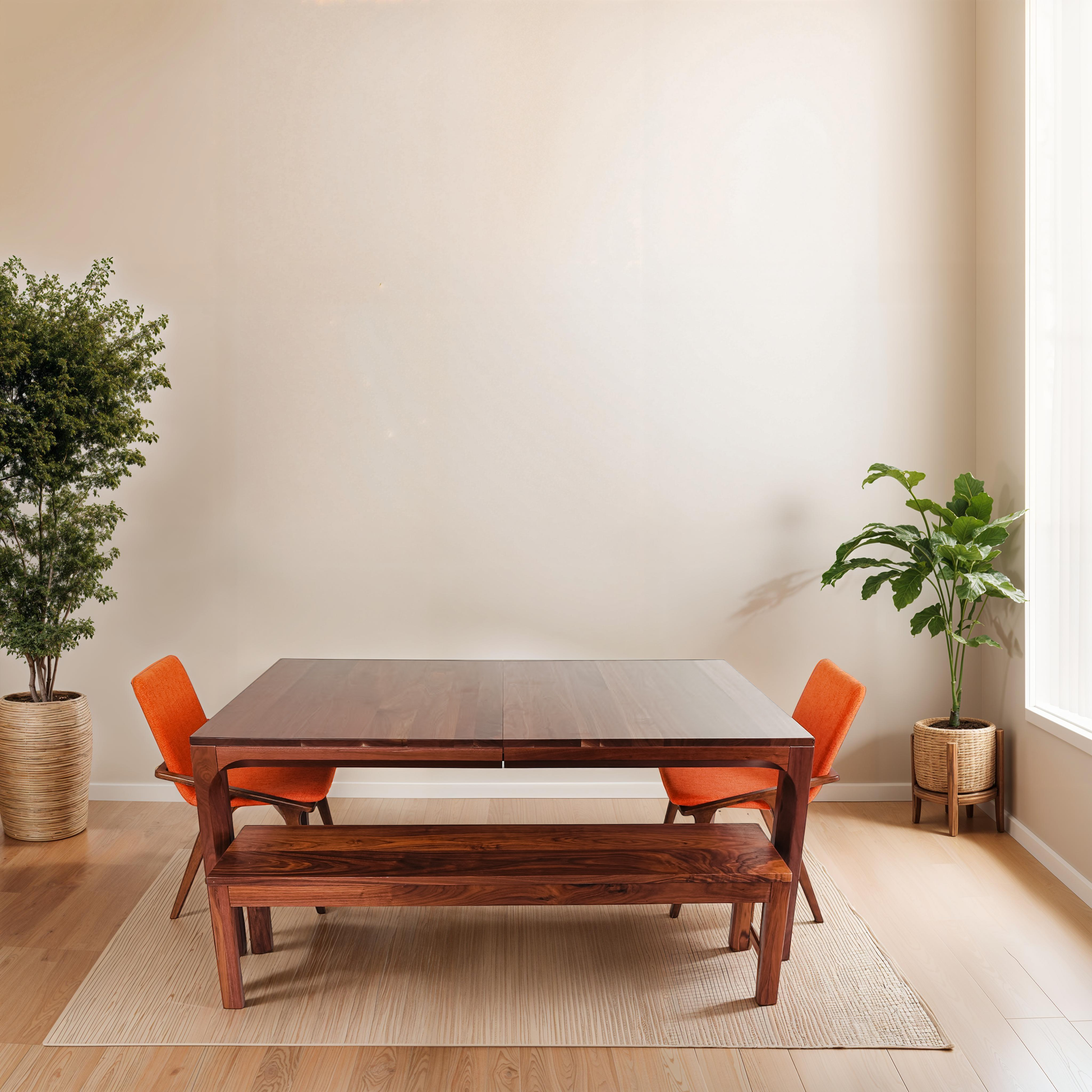 Custom walnut dining table for contemporary Scandinavian interiors
