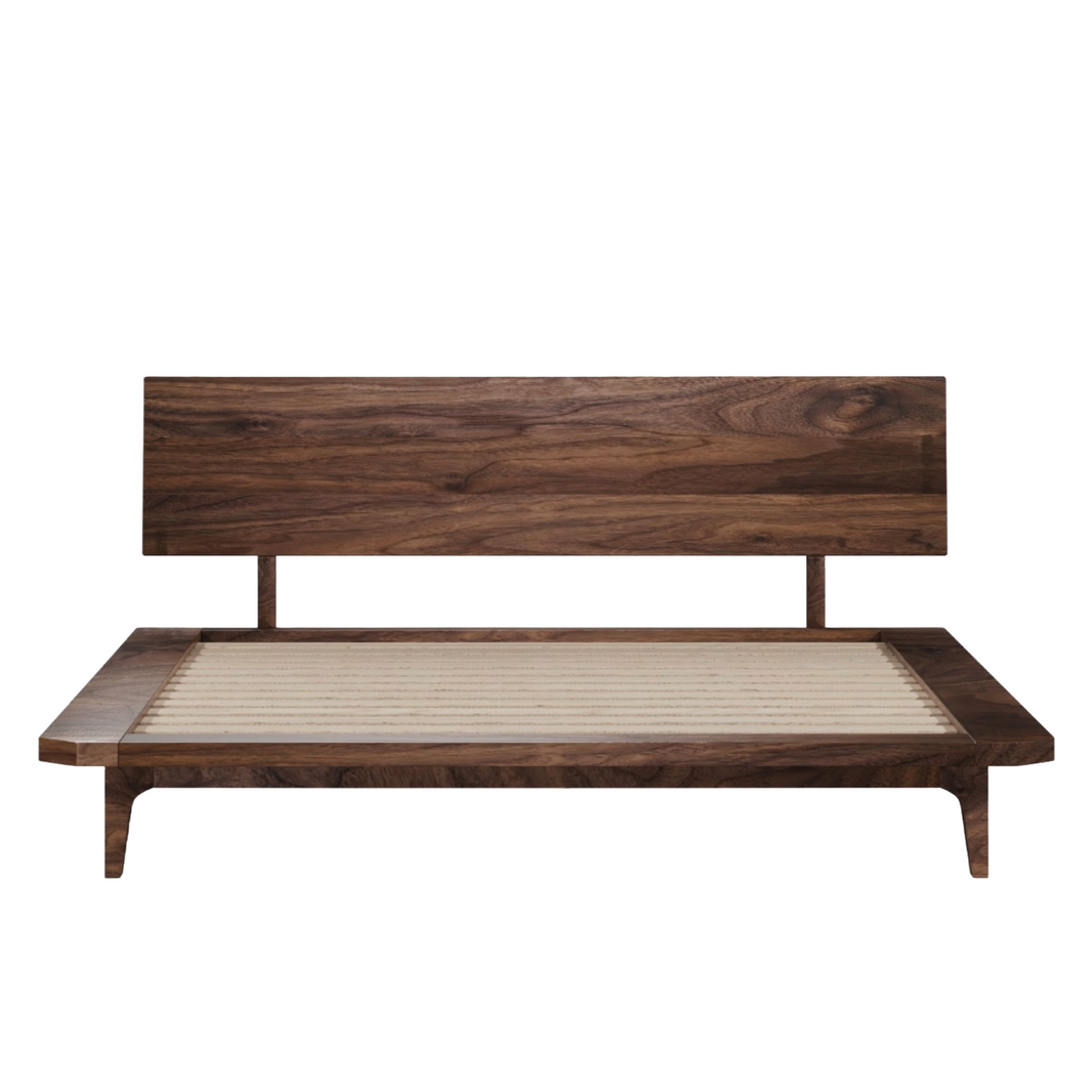 Modern Walnut Bed Frame - Sleek Design for a Modern Bedroom