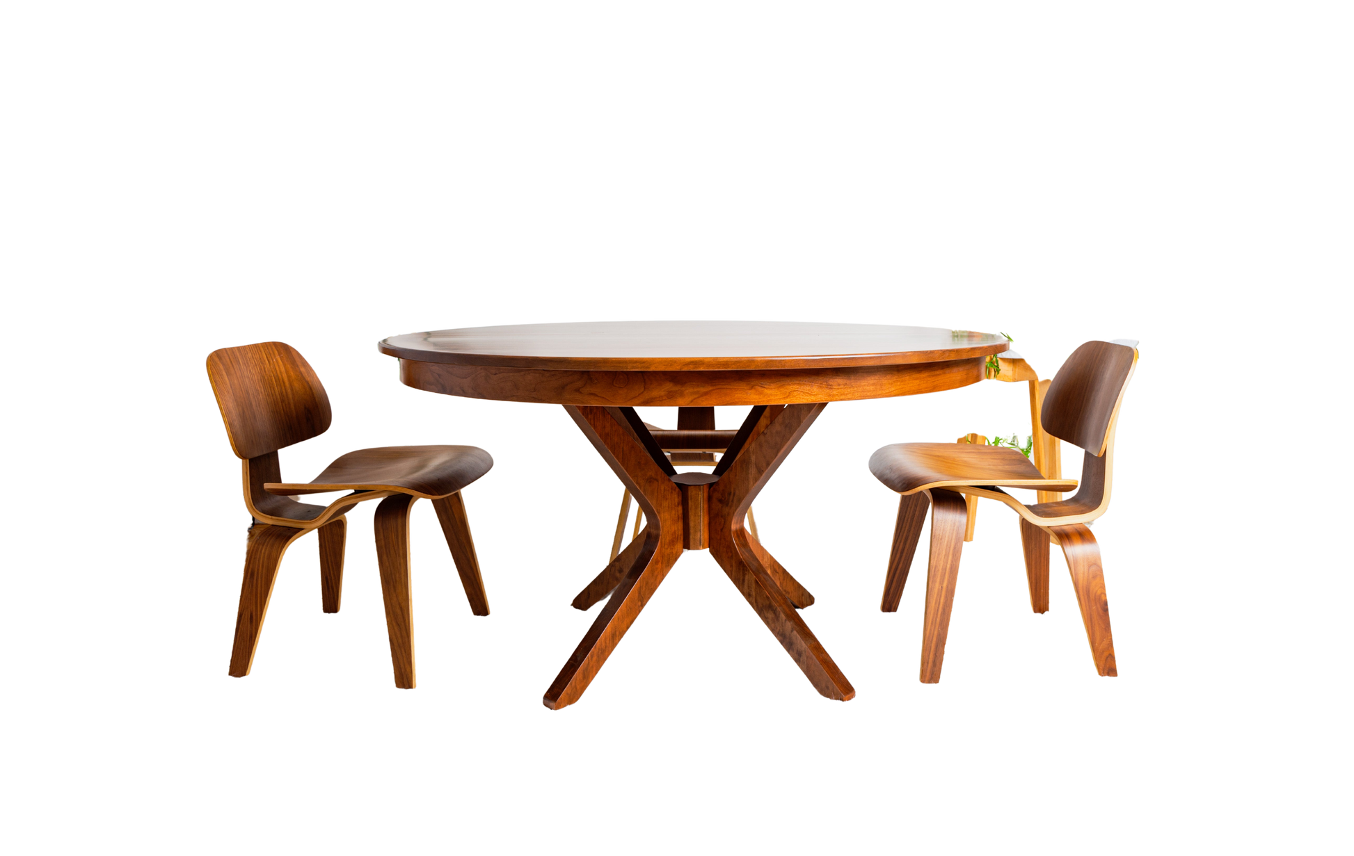 Modern Round Extendable Dining Table Ohio - background removed product photo