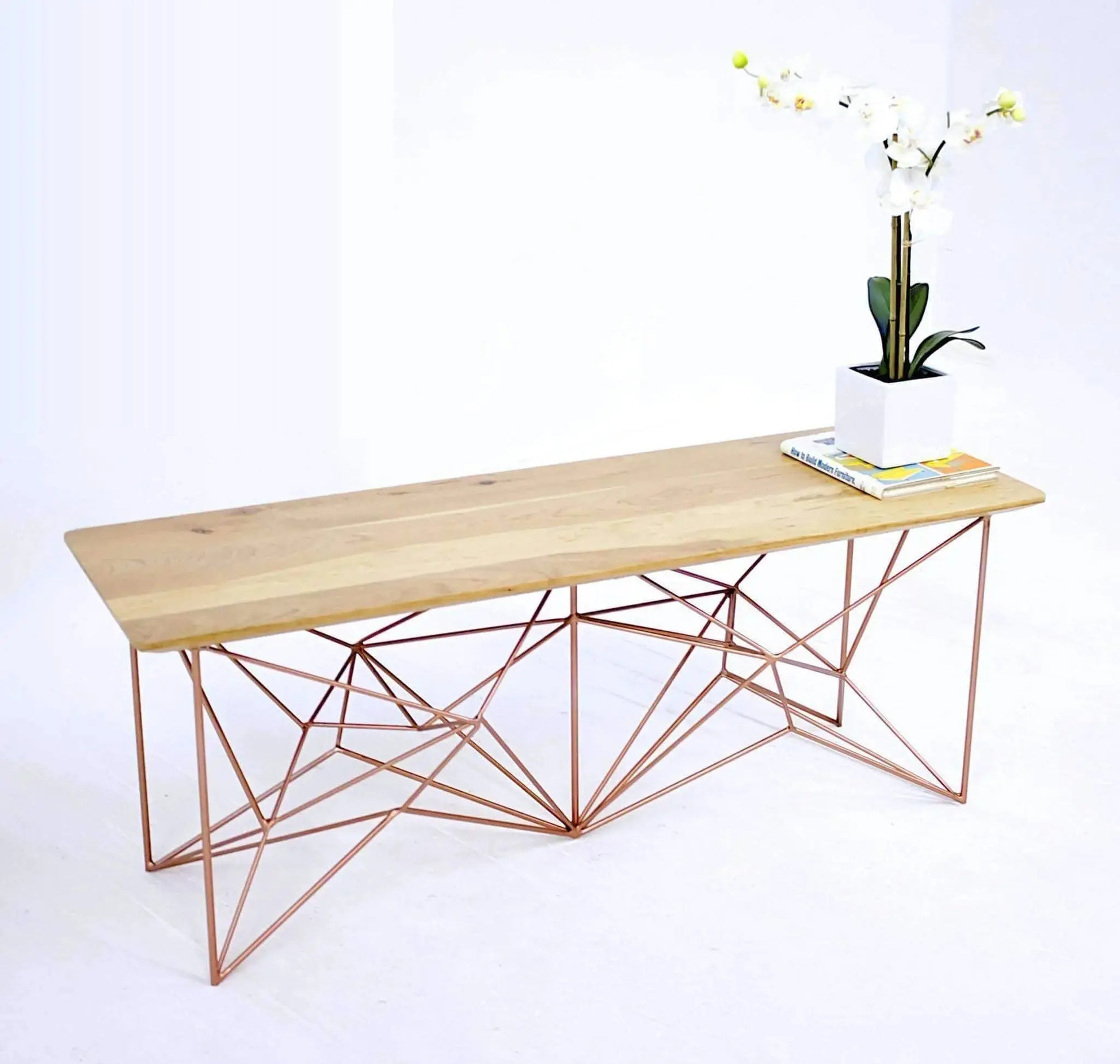 ​The Yoshi: Modern bench for Entryway - Moderncre8ve-Geometric Steel base