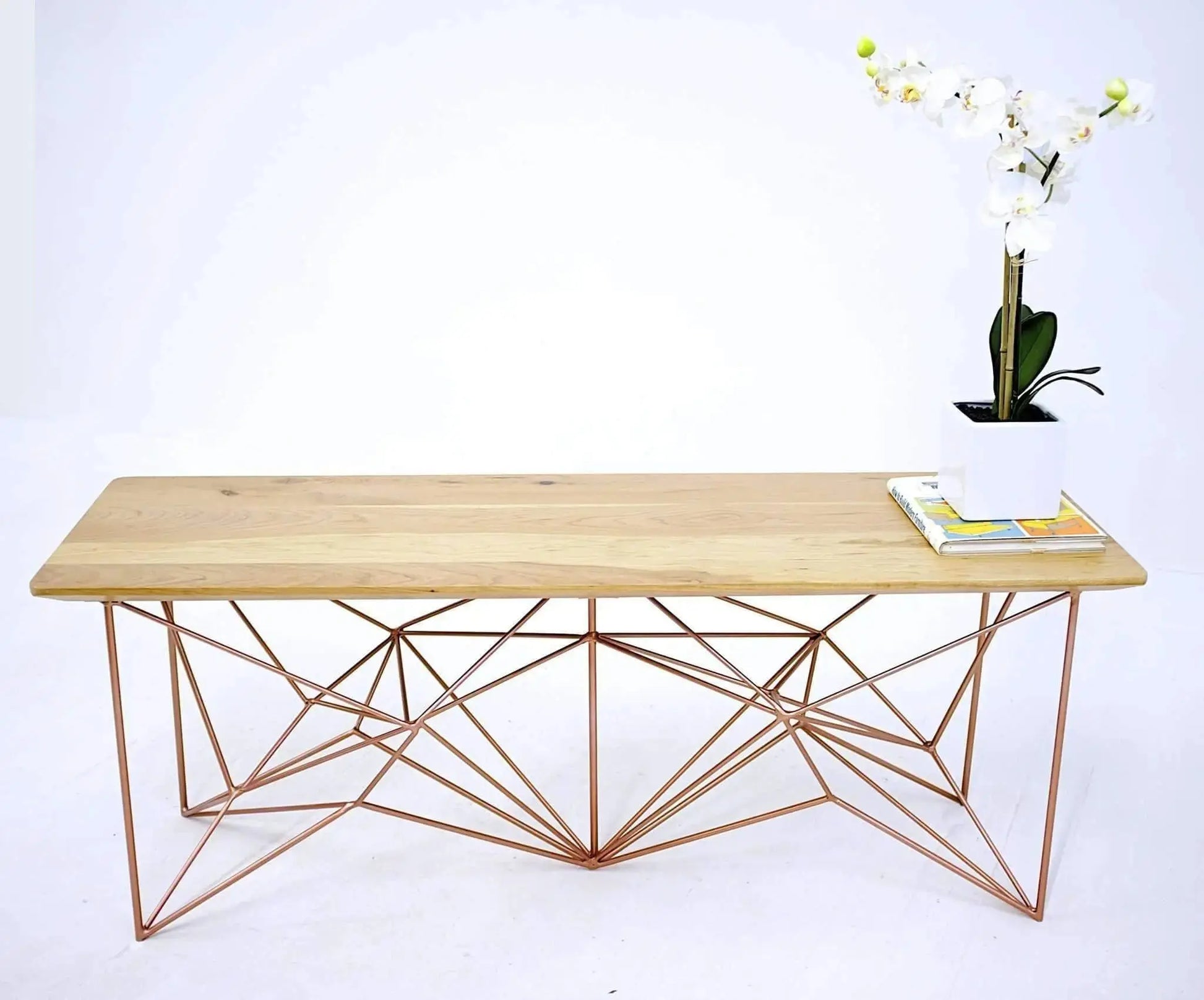 ​The Yoshi: Modern bench for Entryway - Moderncre8ve-Geometric Steel base