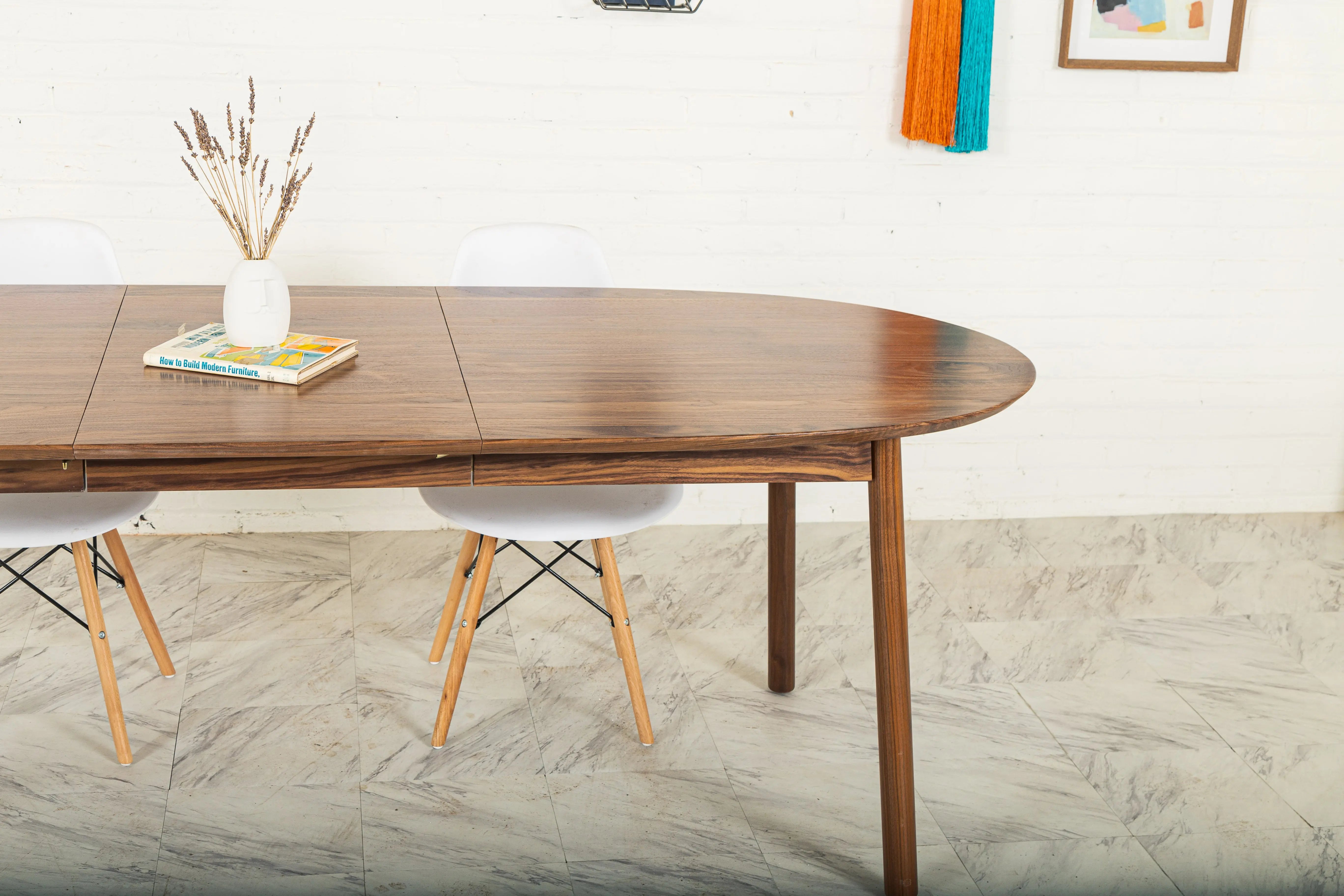 Mid century modern oval deals dining table