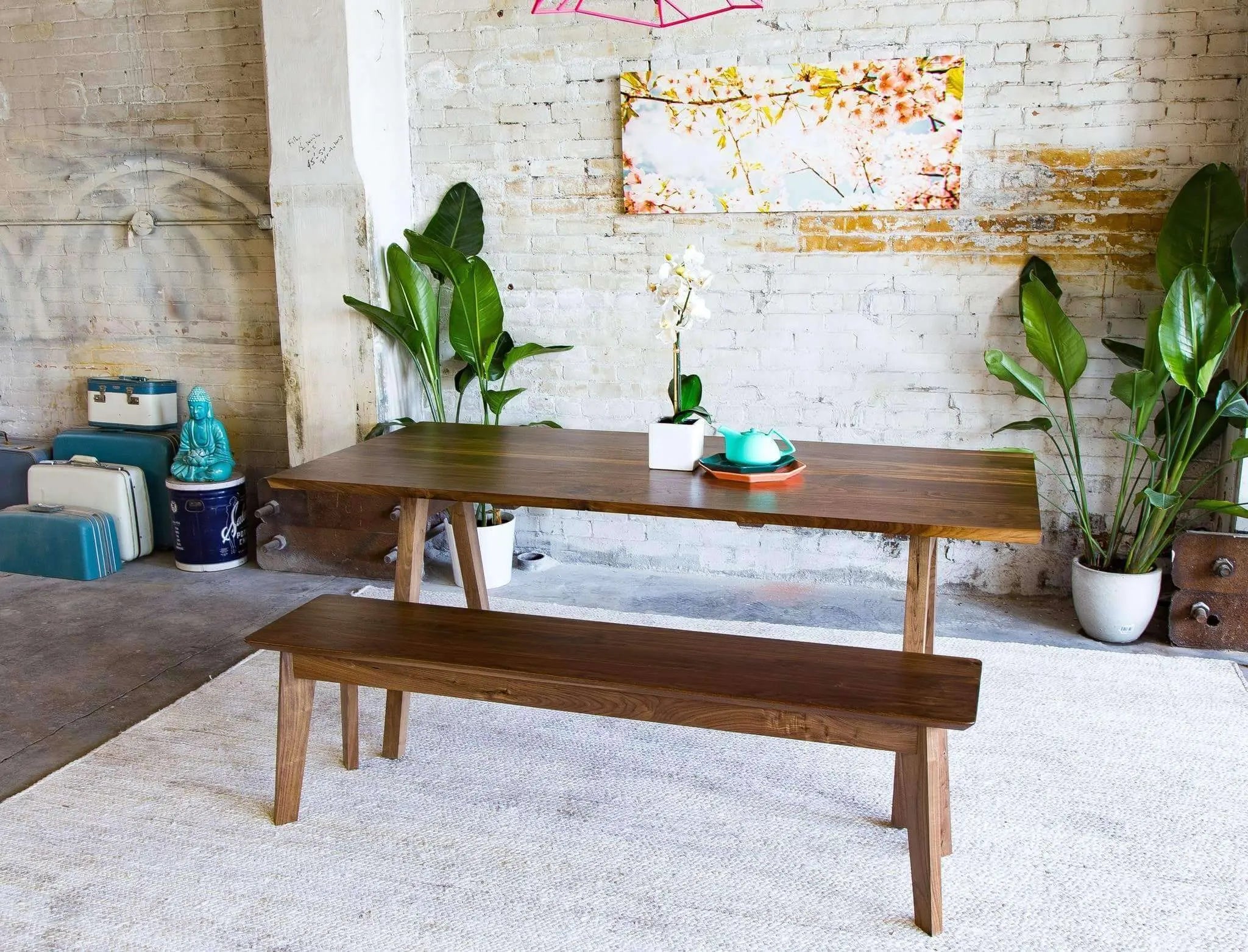 Modern bench dining cheap table